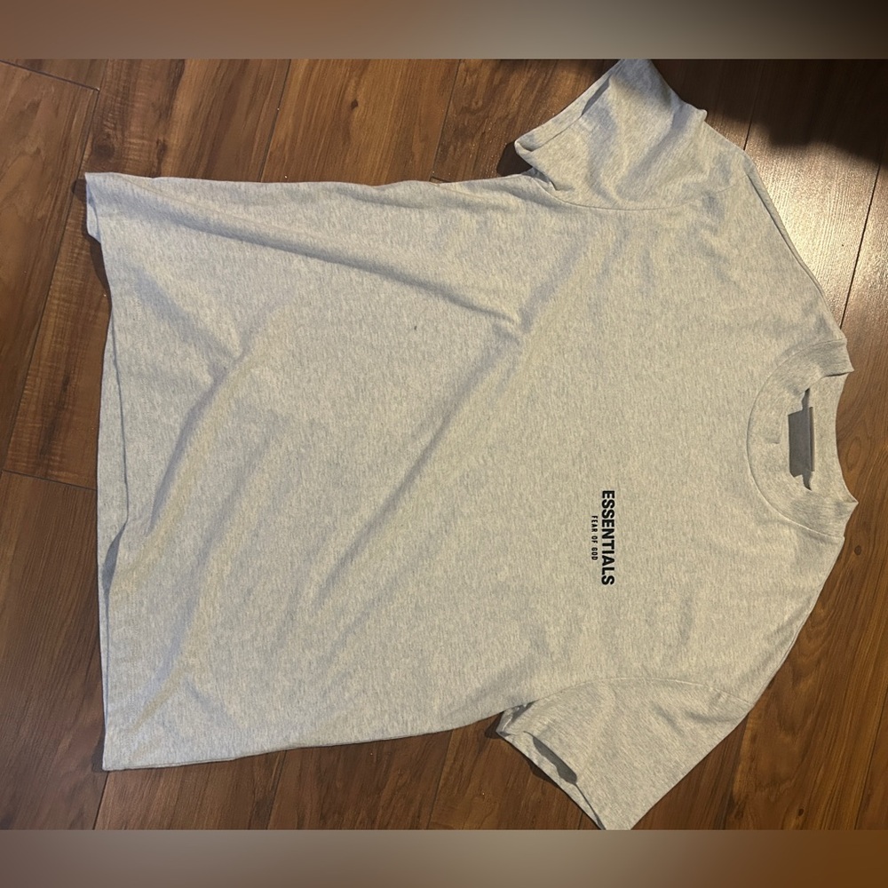 Essentials Gray Short Sleeve Tee Classic Crew Neck